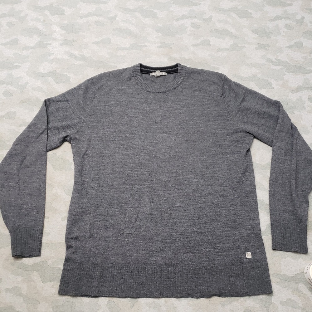 Smartwool Sweater Mens Large Gray Merino Wool Blend Crew Neck Pullover Outdoors